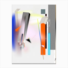 Coloful Geometric Abstraction White Orange And Blue Sky Canvas Print