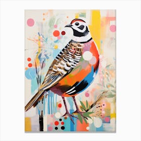 Bird Painting Collage Partridge 2 Canvas Print