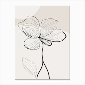 Flower Line Art Abstract 4 Canvas Print