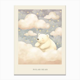 Sleeping Polar Bear 3 Nursery Poster Canvas Print