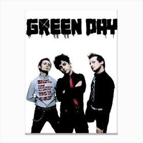 Green Day band music punk 3 Canvas Print