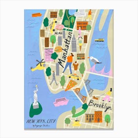 New York Map Canvas Print