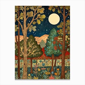 William Morris Night In The Forest 3 Canvas Print