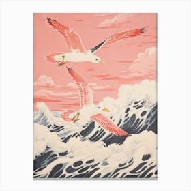 Vintage Japanese Inspired Bird Print Albatross 3 Canvas Print