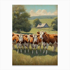 Cows In The Pasture Canvas Print