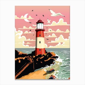 Lighthouse At Sunset Canvas Print