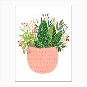 Assorted Potted Plants Sun Canvas Print