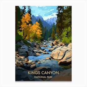 Kings Canyon National Park Travel Poster Matisse Style 2 Canvas Print