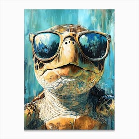 Sea Turtle In Sunglasses 5 Canvas Print