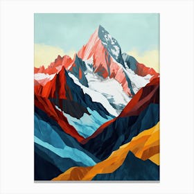 Ethereal Enclave: Minimalist Peaks Canvas Print