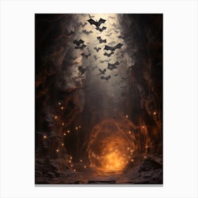 Majestic Bat Cave Silhouette 5 Canvas Print
