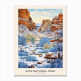 Zion National Park United States 2 Poster Canvas Print