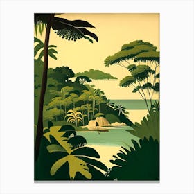 Roatan Island Honduras Rousseau Inspired Tropical Destination Canvas Print