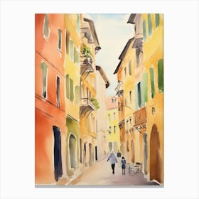 Bologna, Italy Watercolour Streets 2 Canvas Print