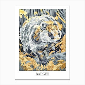 Badger Precisionist Illustration 1 Poster Canvas Print