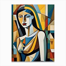 Woman Portrait Cubism Pablo Picasso Style (13) Canvas Print