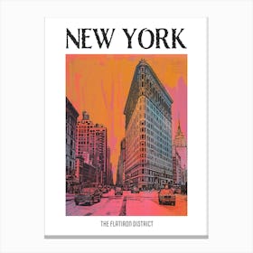 The Flatiron District New York Colourful Silkscreen Illustration 1 Poster Canvas Print