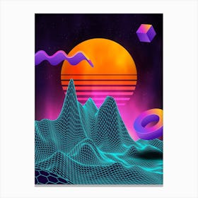 Neon retrowave sunrise #1 [synthwave/vaporwave/cyberpunk] — aesthetic retrowave neon poster Canvas Print