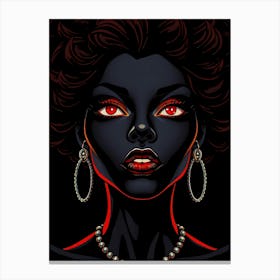 Black Woman With Red Eyes Canvas Print