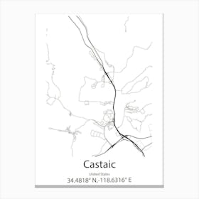 Castaic,United States Minimalist Map Canvas Print