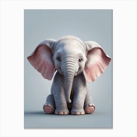 Cute Baby Elephant Nursery Ilustration (23) Canvas Print