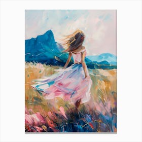 Girl In The Meadow Canvas Print