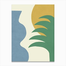 Mediterranean Abstract Bright Colorful Blue Green Gold Canvas Print