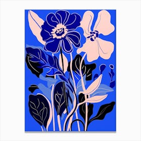 Blue Flower Illustration Orchid 1 Canvas Print