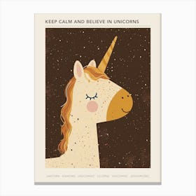 Pattern Mocha Unicorn 1 Poster Canvas Print