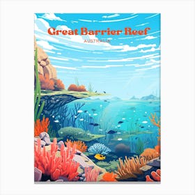 Great Barrier Reef Australia Coral Sea Travel Art Canvas Print