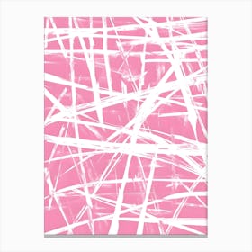 Abstract Brushstrokes On Pink Canvas Print