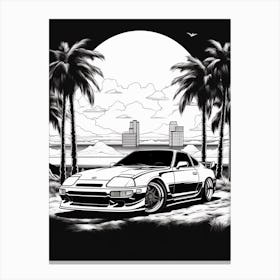 Toyota Supra Tropical Drawing 4 Canvas Print