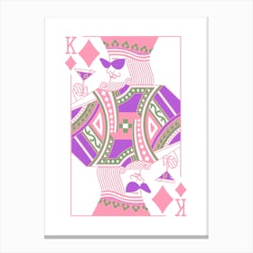 King Playing Card Maximalist Pink Print Lucky You Dopamine Decor Canvas Print