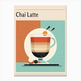 Chai Latte Midcentury Modern Poster Canvas Print