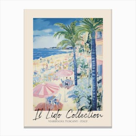 Viareggio, Tuscany   Italy Il Lido Collection Beach Club Poster 2 Canvas Print