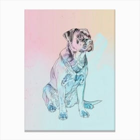 Watercolour Rottweiler Dog Line Illustration 2 Canvas Print
