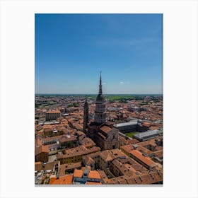 Church in Novara, Italy view from above Canvas Print
