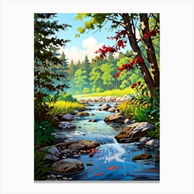 Stream In The Woods Canvas Print