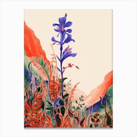 Boho Wildflower Painting Great Lobelia 1 Canvas Print
