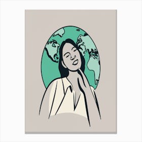 Woman With A Globe Canvas Print