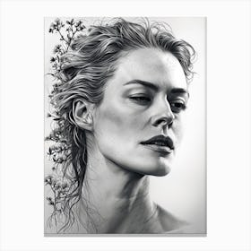 Woman With Hair Canvas Print