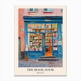 Helsinki Book Nook Bookshop 1 Poster Canvas Print