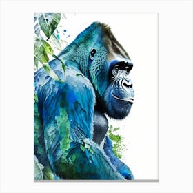 Gorilla Crawling Gorillas Mosaic Watercolour 3 Canvas Print