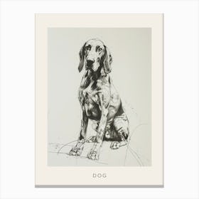 Black And Tan Line Sketch 3 Poster Canvas Print