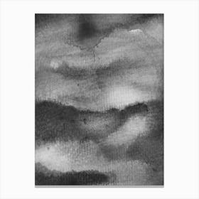 Aquarelle Meets Pencil Black Clouds Canvas Print