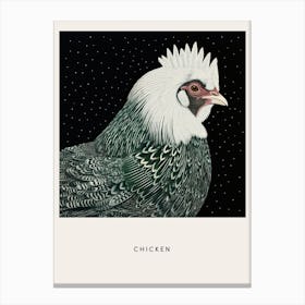 Ohara Koson Inspired Bird Painting Chicken 4 Poster Canvas Print