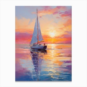 Sailboat At Sunset 20 Canvas Print