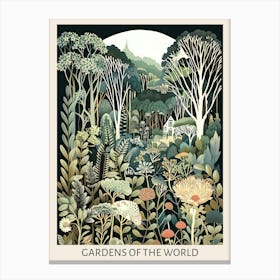 Gardens Of The World 2 Vintage Art Nouveau Botanical  Canvas Print