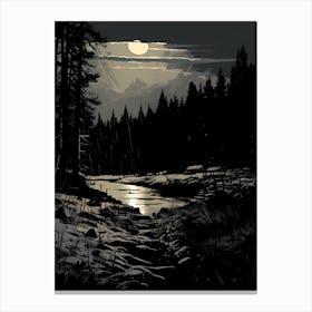 Moonlight In The Forest Canvas Print