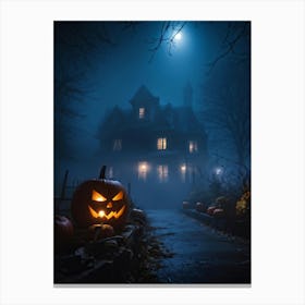 Halloween House Stock Videos & Royalty-Free Footage Canvas Print